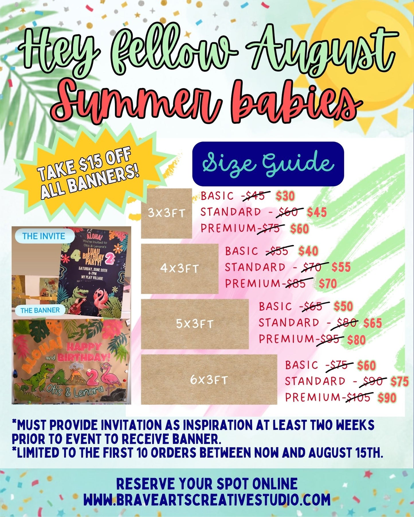 Birthday/Event Banners - AUGUST SPECIAL!