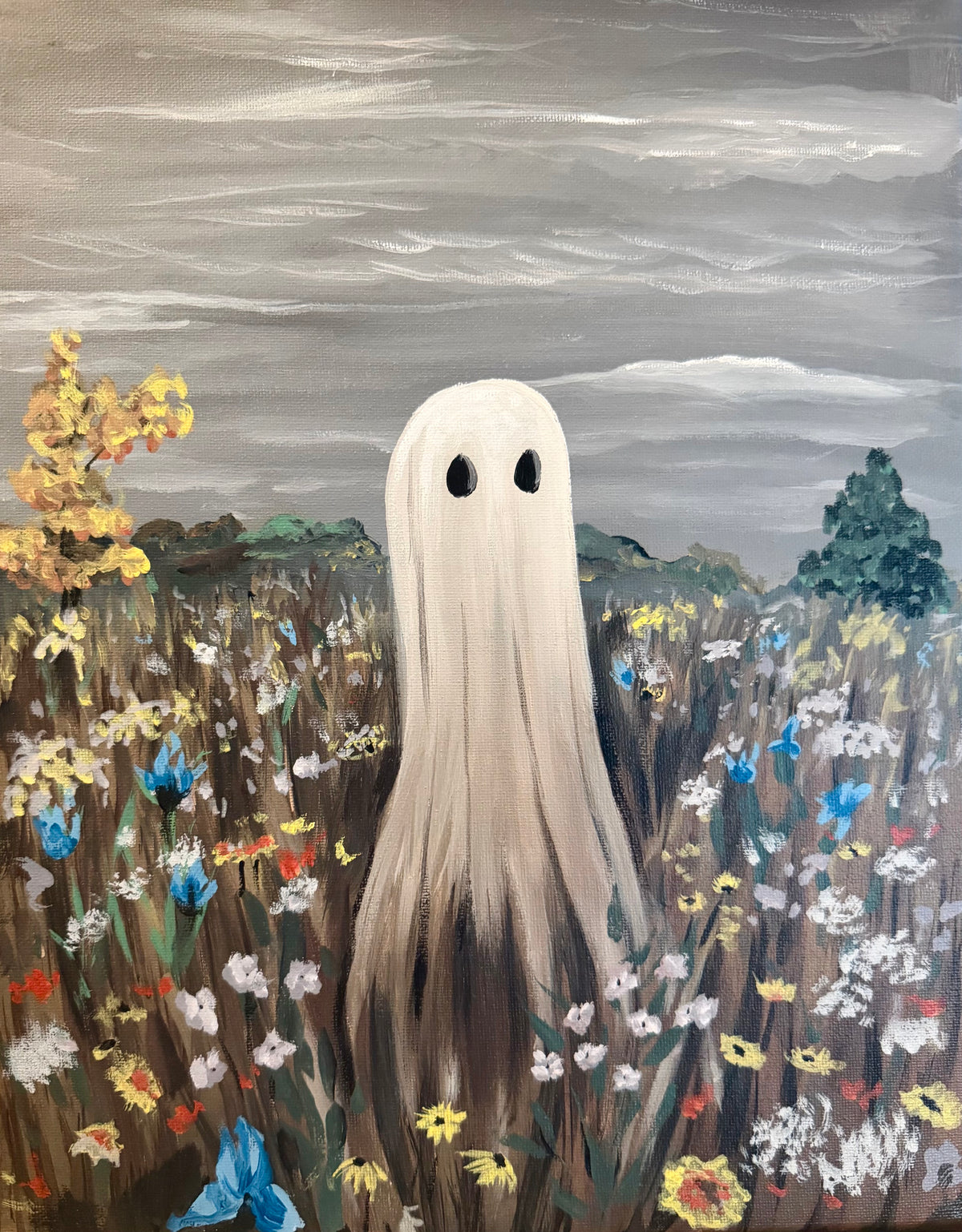 Ghost in the Wildflowers-Kids Halloween Paint Party ā (10/25 3:30pm-5pm)