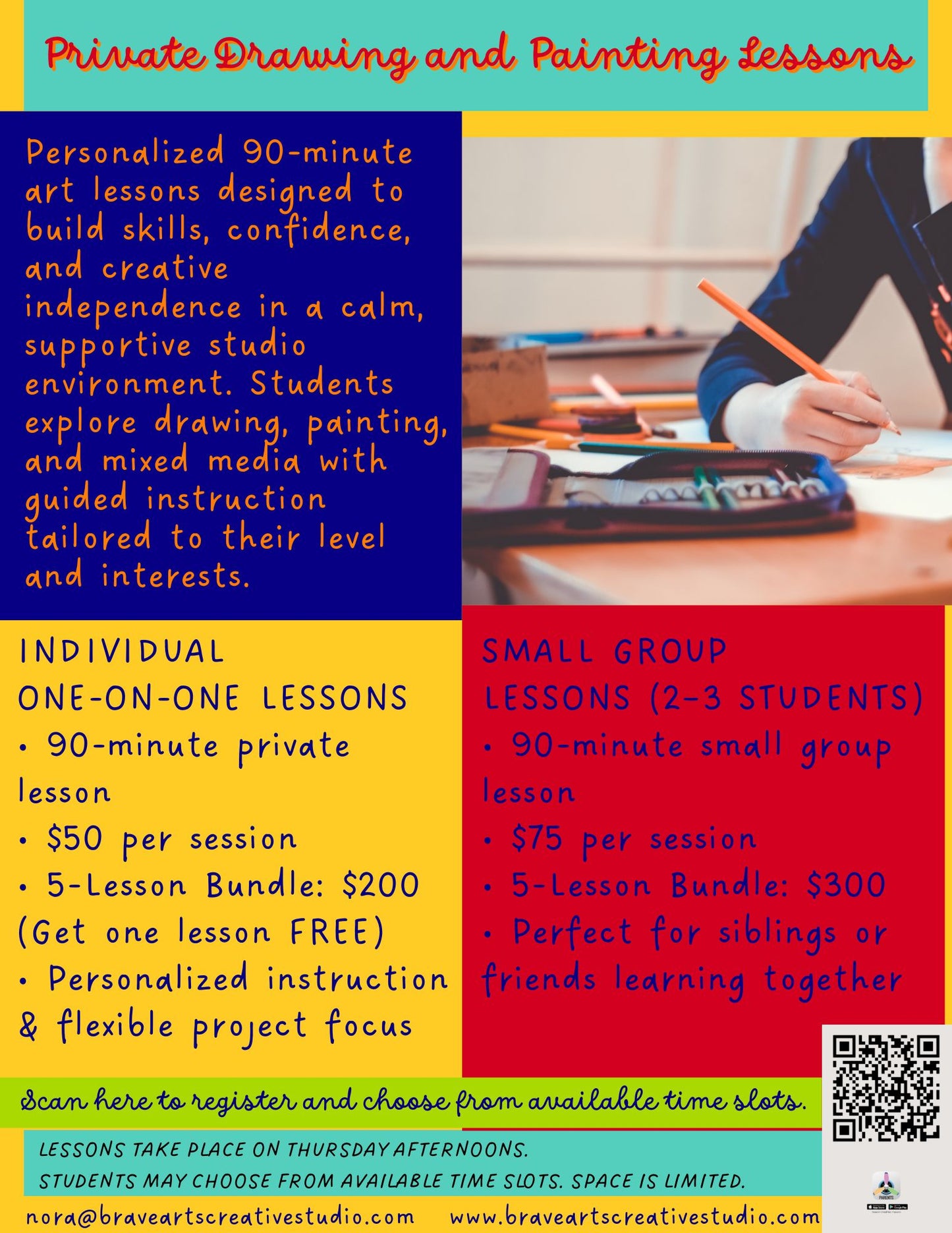 1 Private Drawing/Painting Lesson - Individual