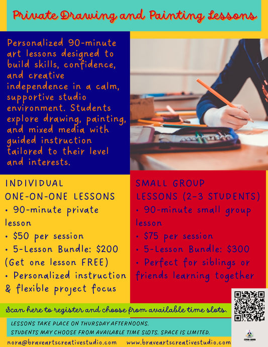 1 Private Drawing/Painting Lesson - Individual