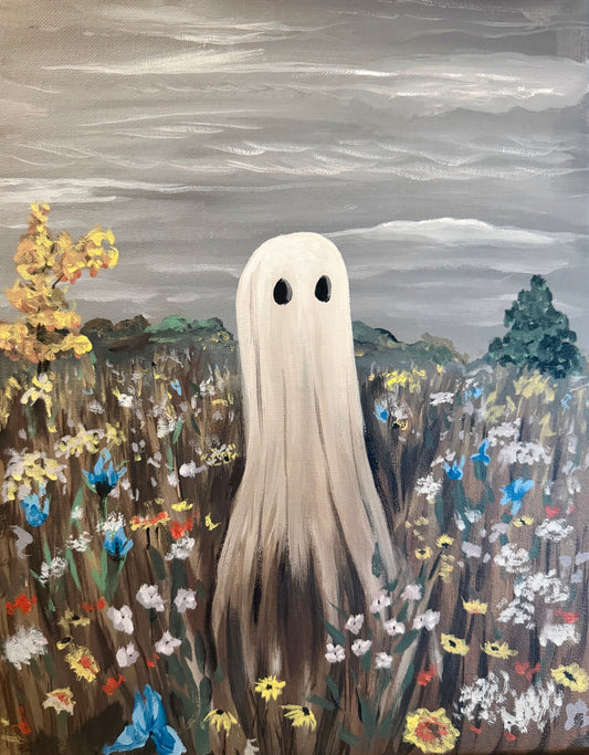 Ghost in the Wildflowers-Kids Halloween Paint Party –  (10/25 3:30pm-5pm)